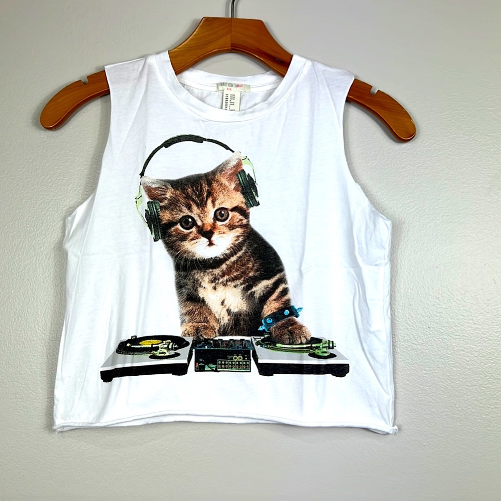 Forever 21 Cat DJ Shirt